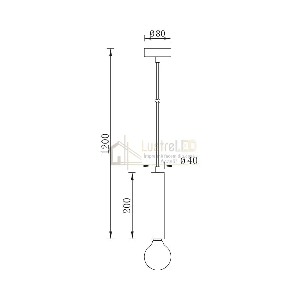 Pendul Nordic Cilindric Exquisite Black 1xE27 NEAGRA / NORDIC Lighting Fixtures