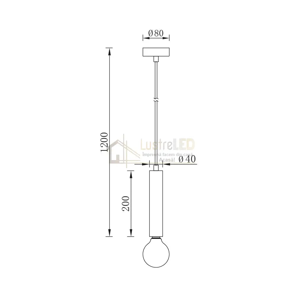 Pendul Nordic Cilindric Exquisite Golden 1Xe27 Chandeliers