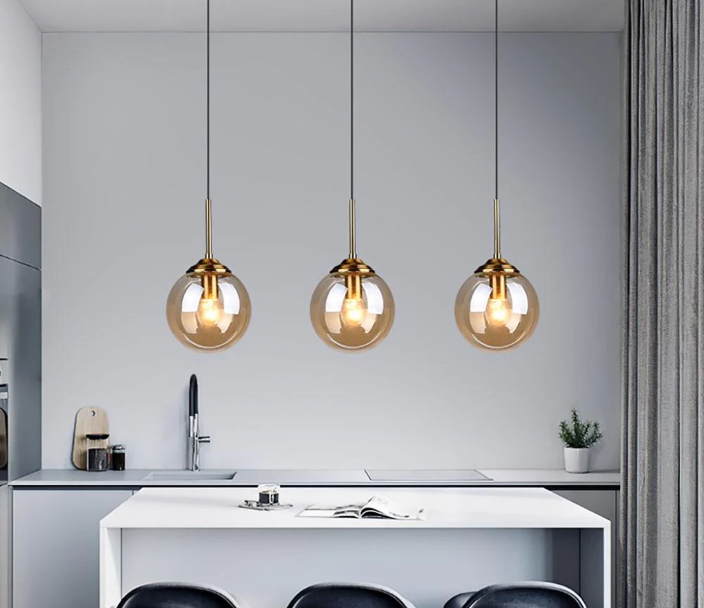 Pendul Nordic Abajur Amber Gold MX136/1P