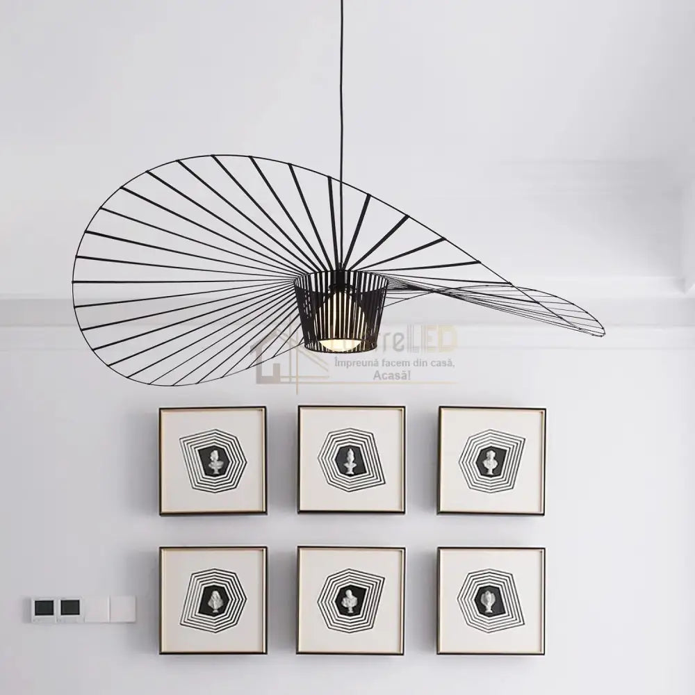 Pendul Nordic Sombrero Negru Dx1021-600 Lighting Fixtures