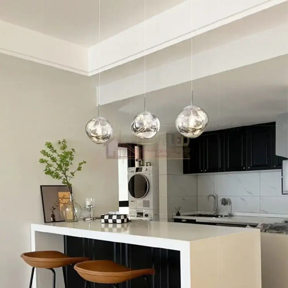 Pendul Nordic Sticla Crom Dx1020-1 Ch Lighting Fixtures