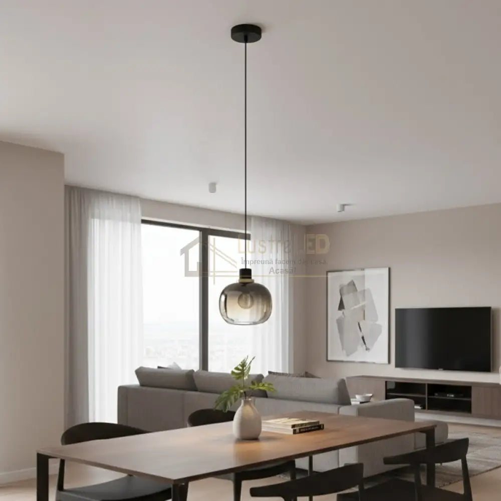 Pendul OILELLA Black 1xE27 Eglo Ø19CM Lighting Fixtures
