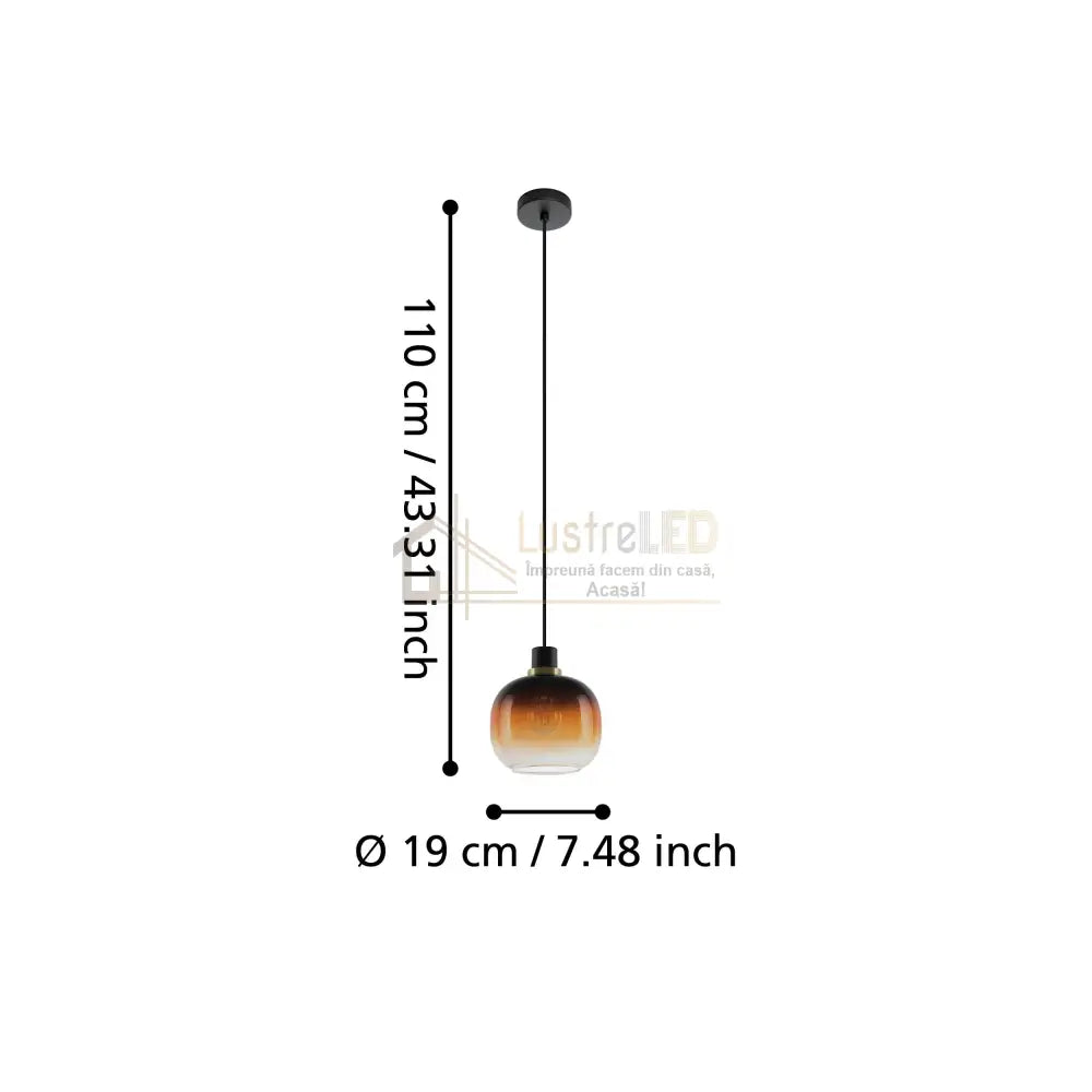 Pendul OILELLA Black 1xE27 Eglo Ø19CM Lighting Fixtures