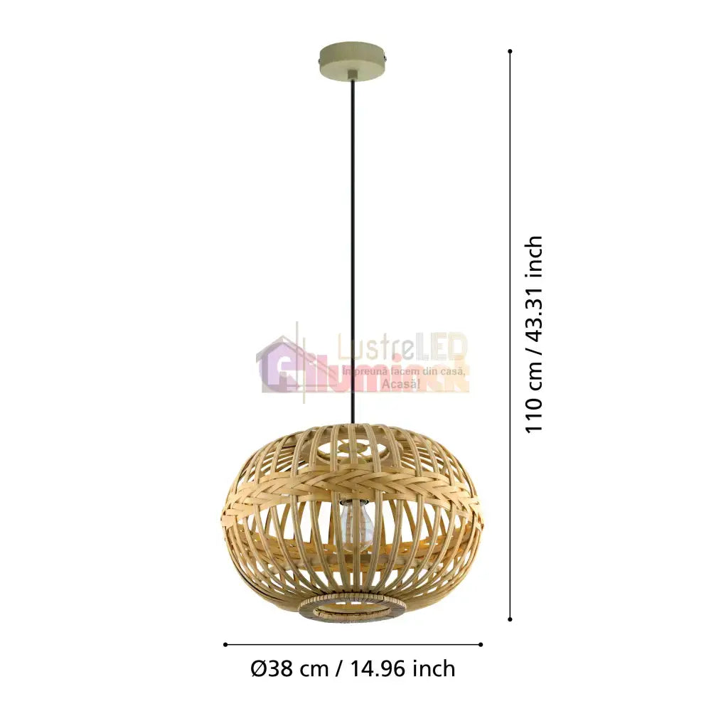 Lustra LED Suspendata AMSFIELD Wood Style  EGLO 49771 lustreled.ro