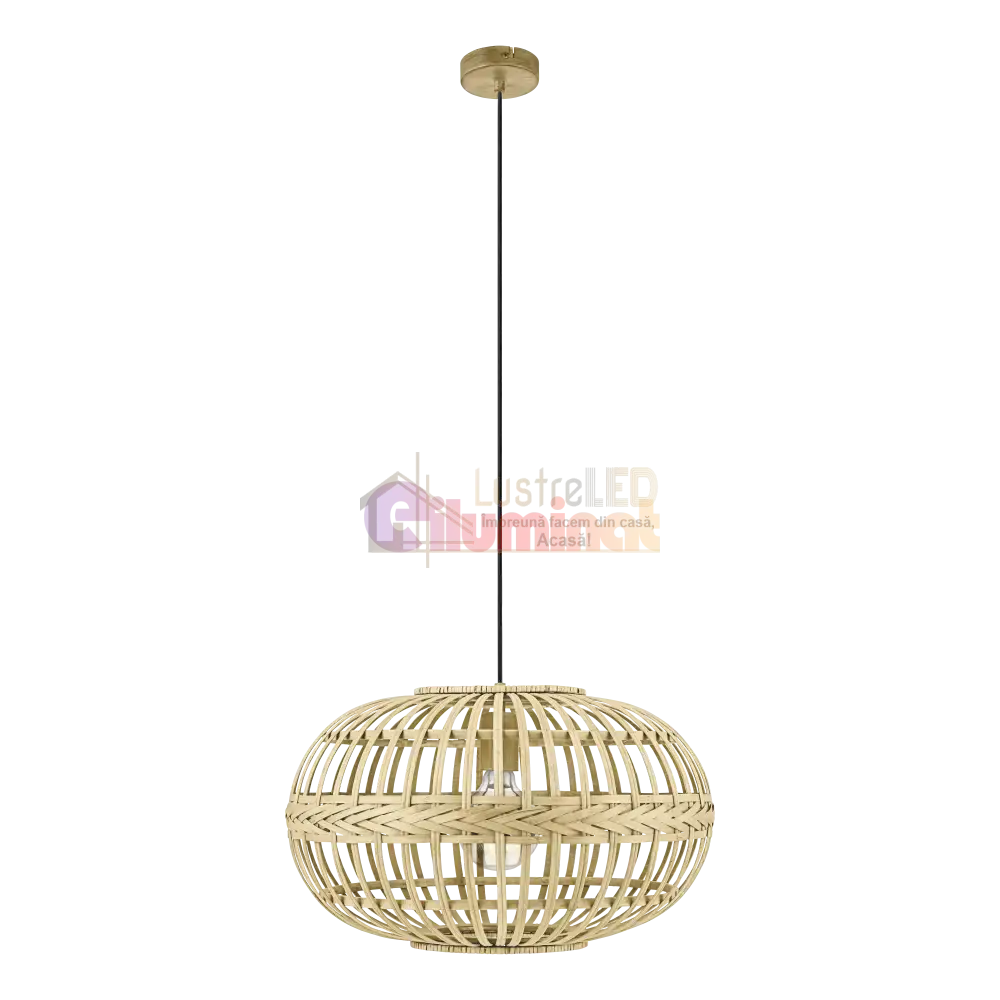Lustra LED Suspendata AMSFIELD Wood Style  EGLO 49771 lustreled.ro