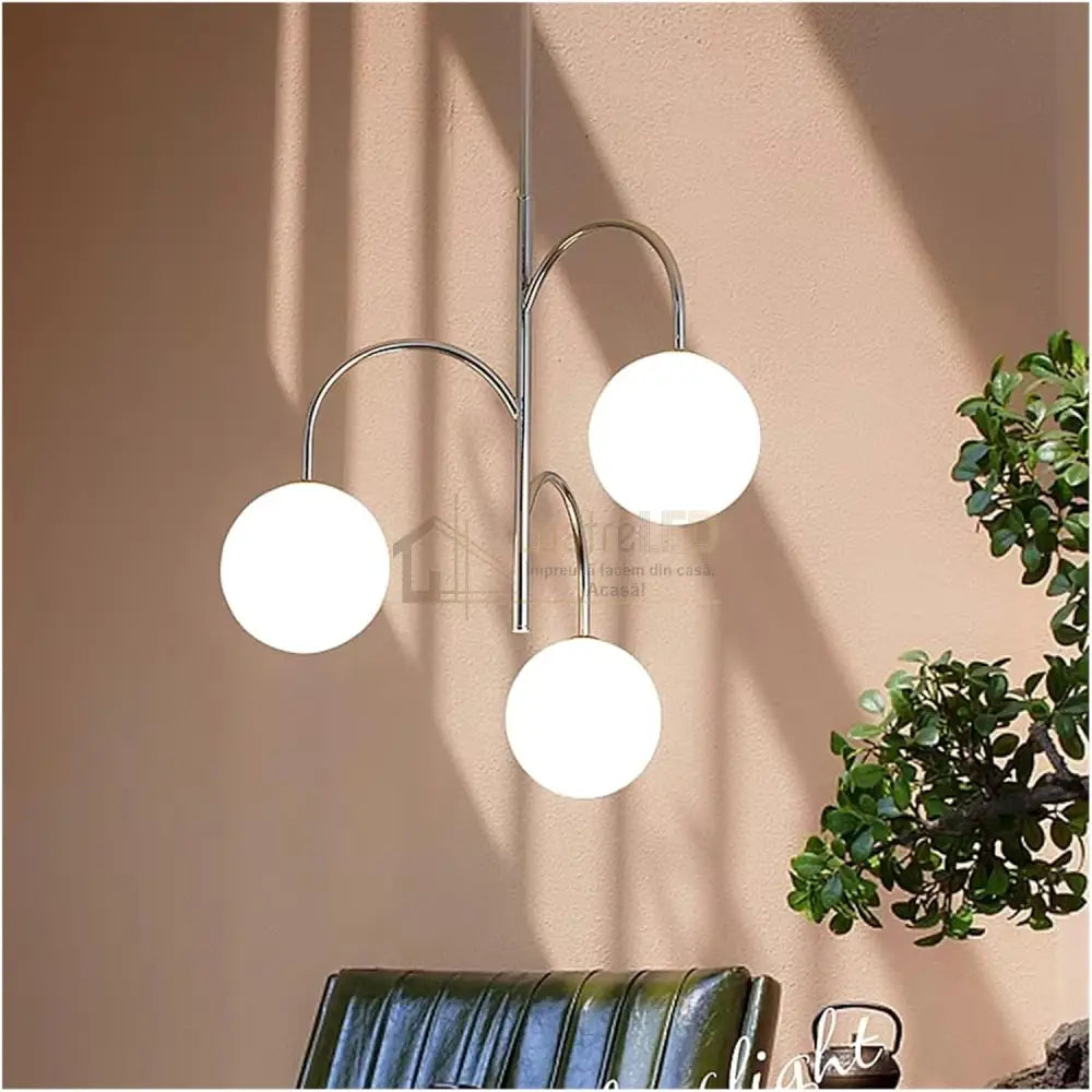 Pendul TREVA Silver Abajur Mat 3xE27 Lighting Fixtures