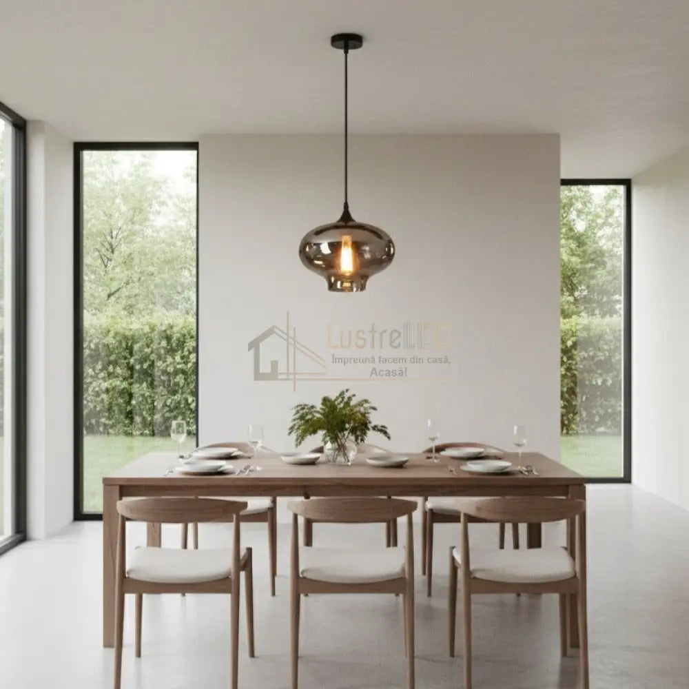 Pendul VERA 1 Black Abajur Fumuriu 1xE27 Lighting Fixtures