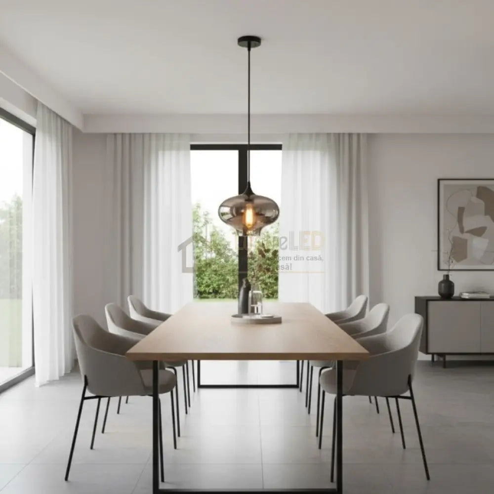Pendul VERA 1 Black Abajur Fumuriu 1xE27 Lighting Fixtures