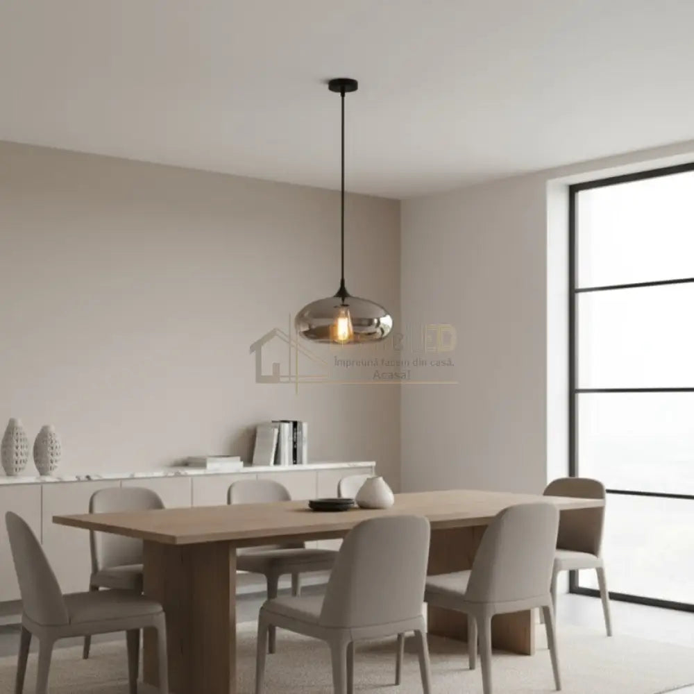 Pendul VERA 2 Black Abajur Fumuriu 1xE27 Lighting Fixtures