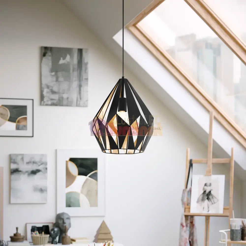 Pendul Vintage CARLTON 1 Black & Gold 110CM Eglo NEAGRA / VINTAGE SI RETRO DESIGN Lighting Fixtures