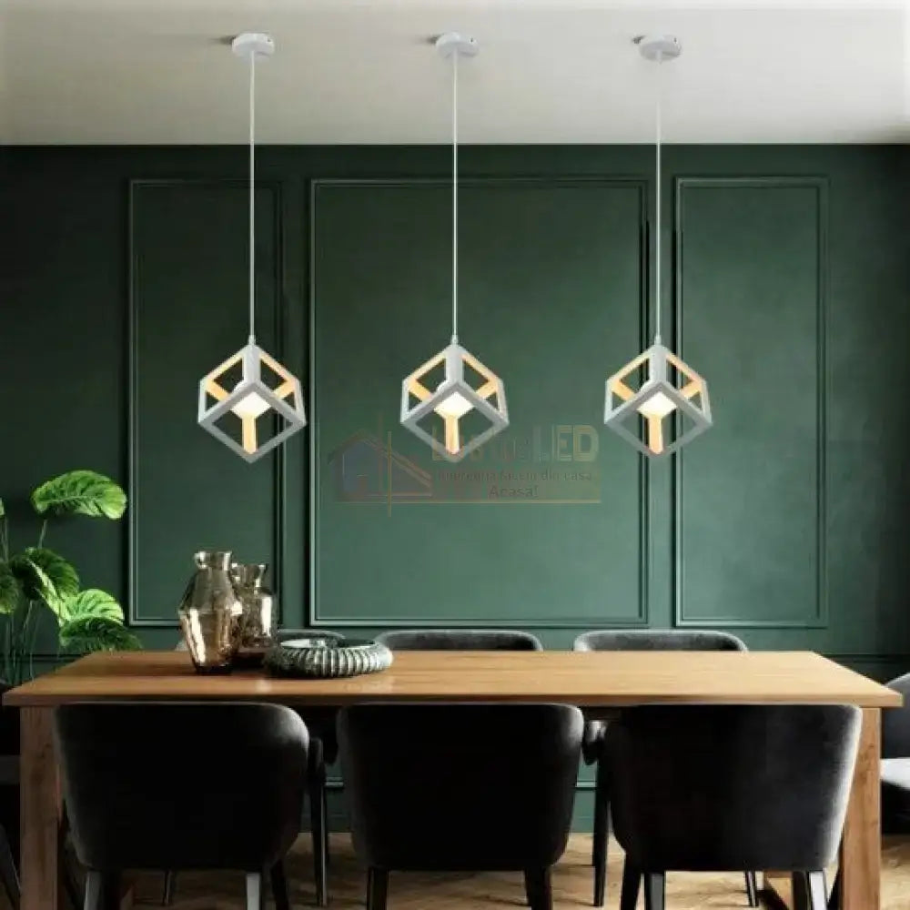 Pendul Vintage E27 Cub Alb