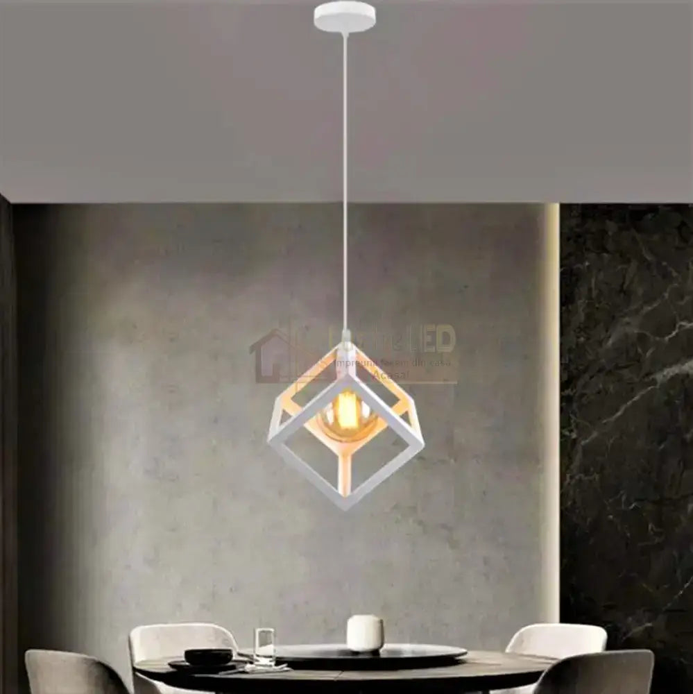 Pendul Vintage E27 Cub Alb