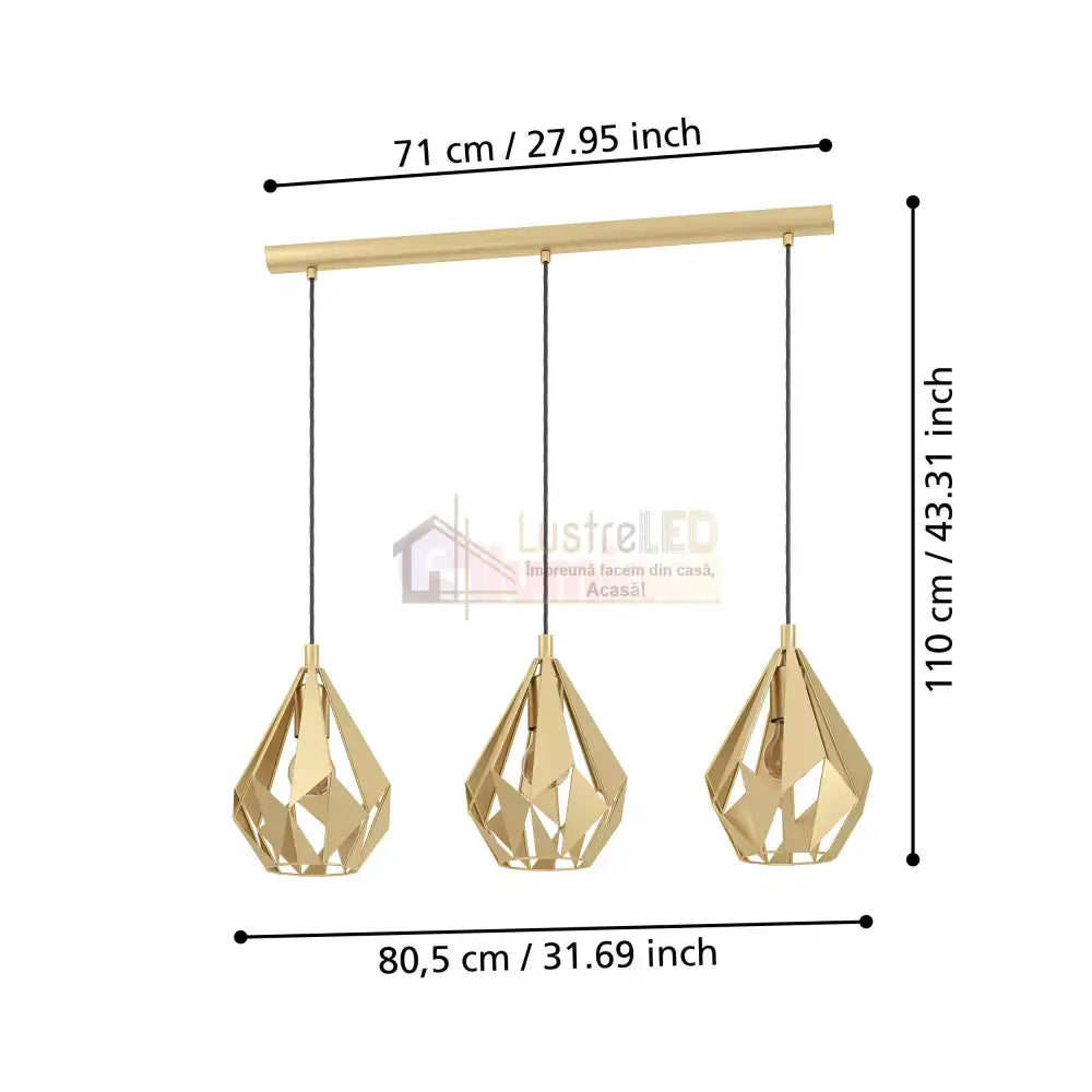 Pendul vintage EGLO CARLTON 43909 AURIU / VINTAGE SI RETRO DESIGN Lighting Fixtures