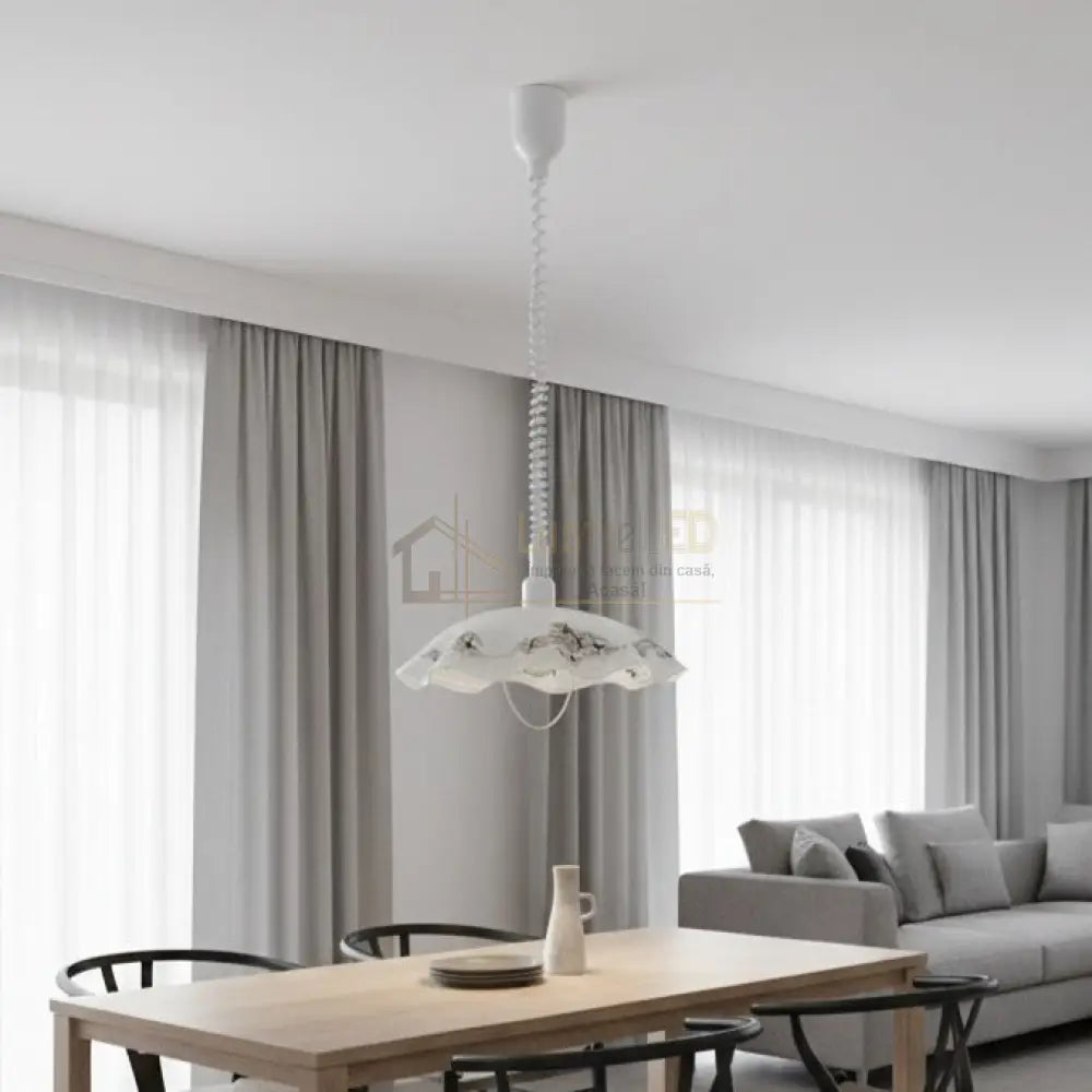 Pendul Vintage VETRO White 110CM ALBA / ABAJUR Lighting Fixtures