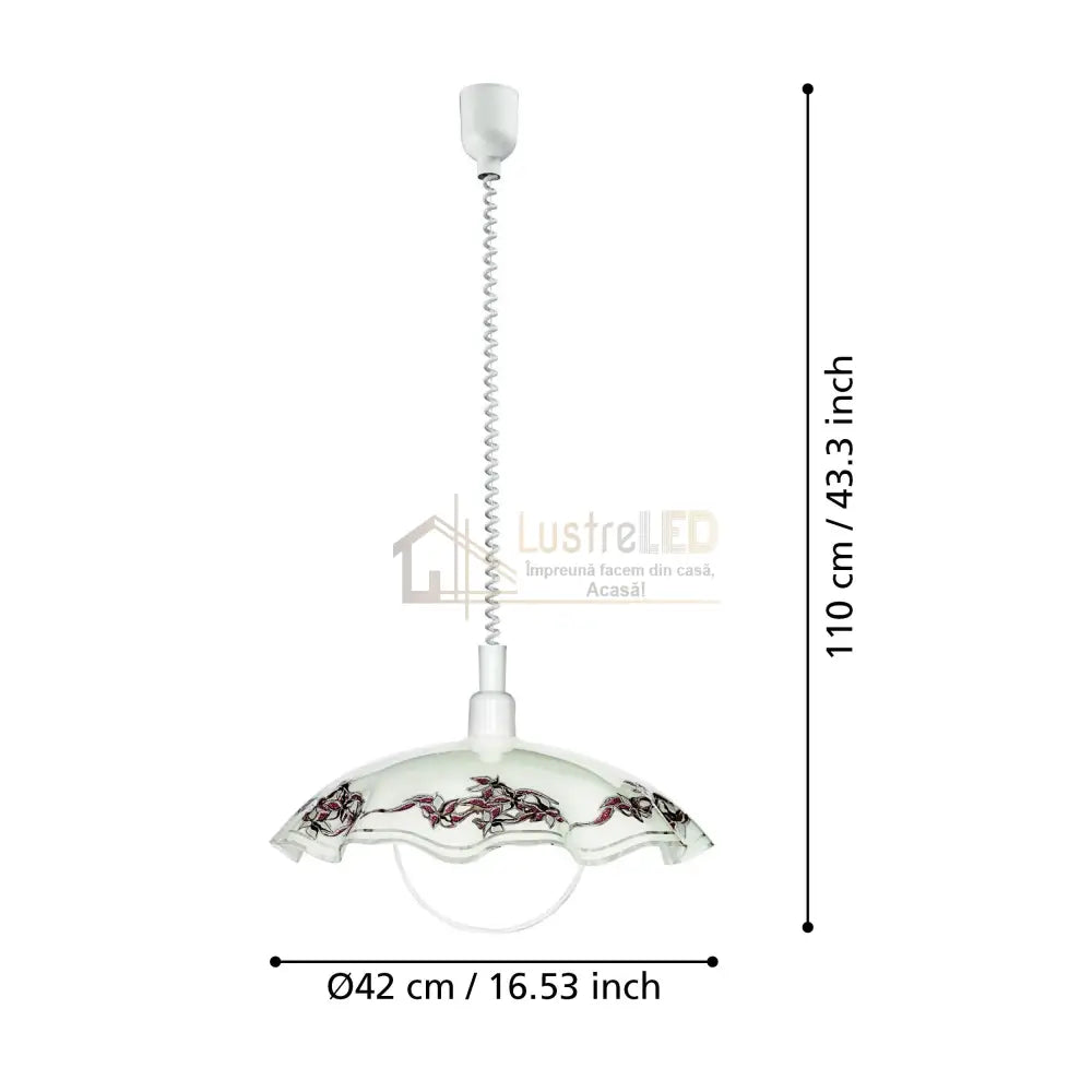 Pendul Vintage VETRO White 110CM ALBA / ABAJUR Lighting Fixtures
