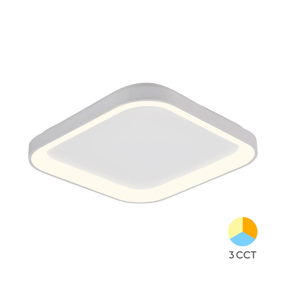 Plafoniera LED 36W 48cm White Square IP20 3 Lumini BH17-00780 48CM / 36W / 3 FUNCTII led ceiling light