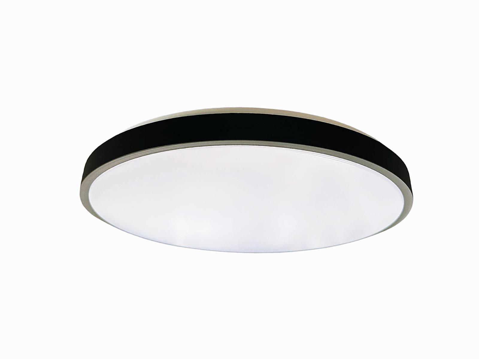 Plafoniera LED Baie 18W 30cm IP44, 3 Lumini din buton, Echivalent 150W Neagra