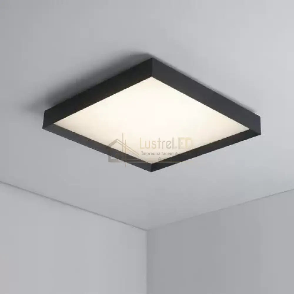 Plafoniera Led 40W Ultra-Thin Black Patrata Echivalent 400W Led Ceiling Light