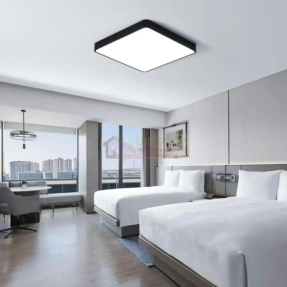 Plafoniera Led 40W Ultra-Thin Black Patrata Echivalent 400W Led Ceiling Light