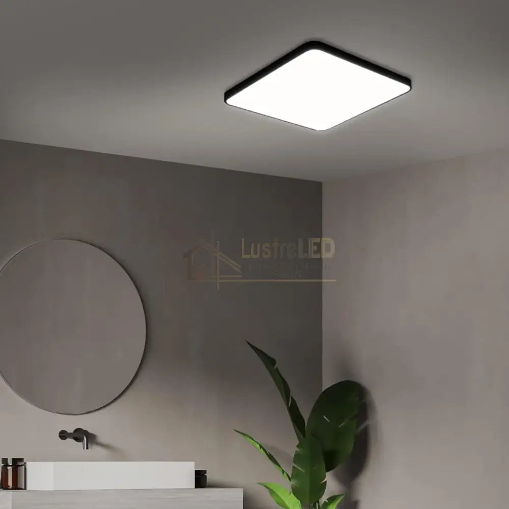 Plafoniera Led 40W Ultra-Thin Black Patrata Echivalent 400W Led Ceiling Light