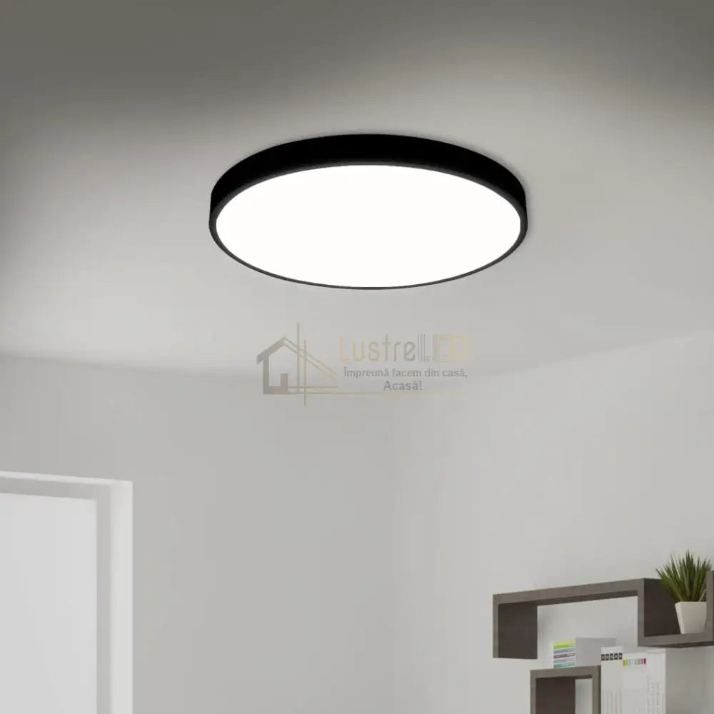 Plafoniera Led 40W Ultra-Thin Black Rotunda Echivalent 400W Led Ceiling Light