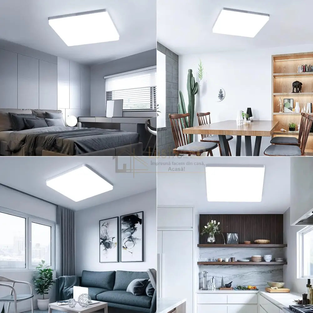 Plafoniera Led 48W Frameless Patrata Echivalent 400W Led Ceiling Light