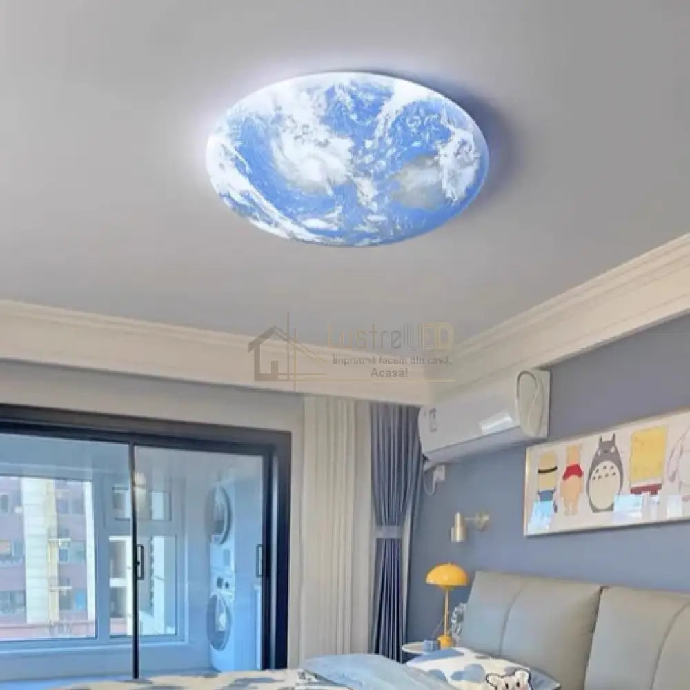 Plafoniera LED 96W 50CM EARTH Echivalent 500W ALBASTRU / 50CM / MINIMALIST DESIGN Lighting Fixtures