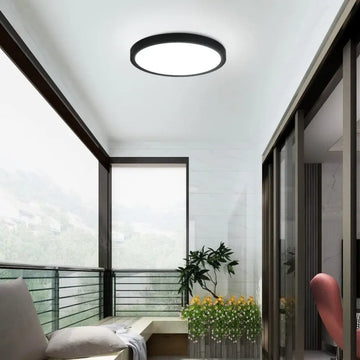 Plafoniera LED Baie 18W 30cm IP44, 3 Lumini din buton, Echivalent 150W Neagra