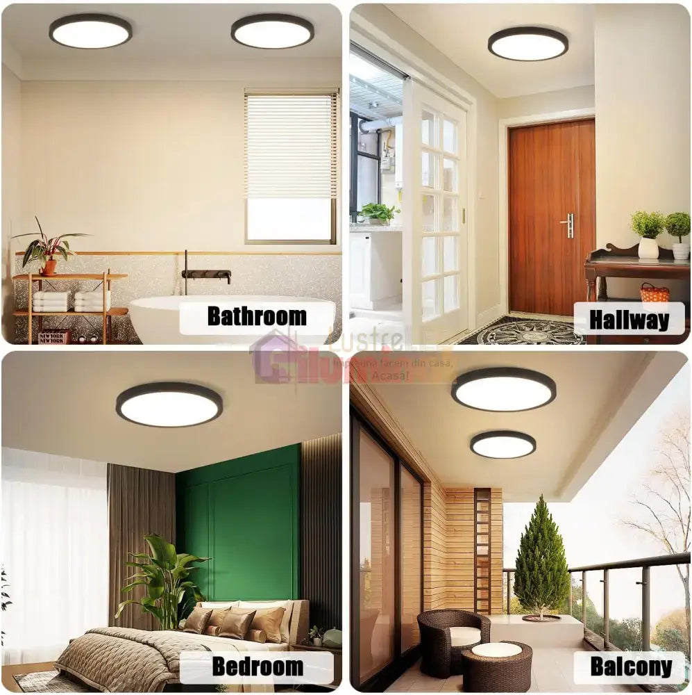 Plafoniera LED Baie 40W 50cm IP40 3 Lumini Echivalent 320W lustreled.ro