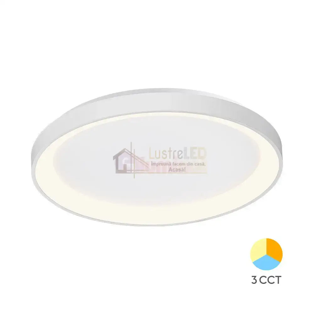 Lustra LED GIRONA White 3 Lumini din buton Echivalent 400W ALBA / 48CM / CIRCLE DESIGN Lighting Fixtures