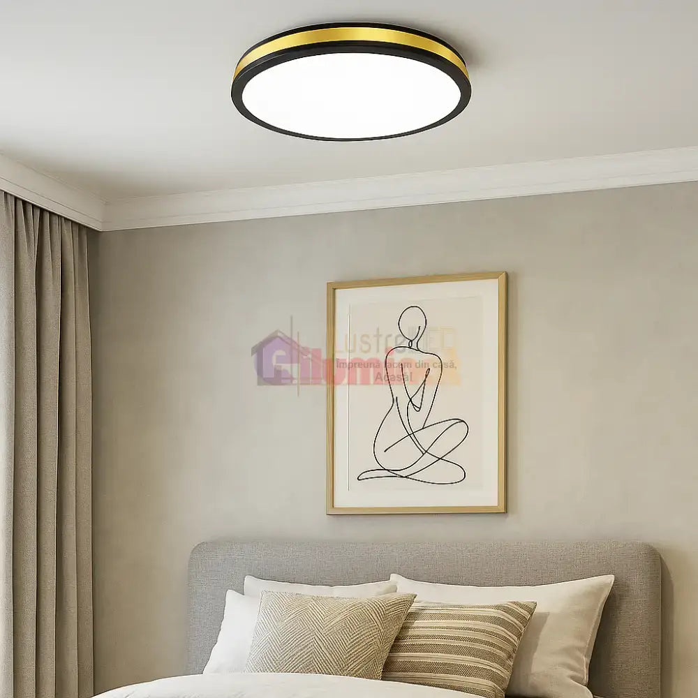Plafonieră LED Eglo PESCAITO Negru+Auriu 10W lustreled.ro