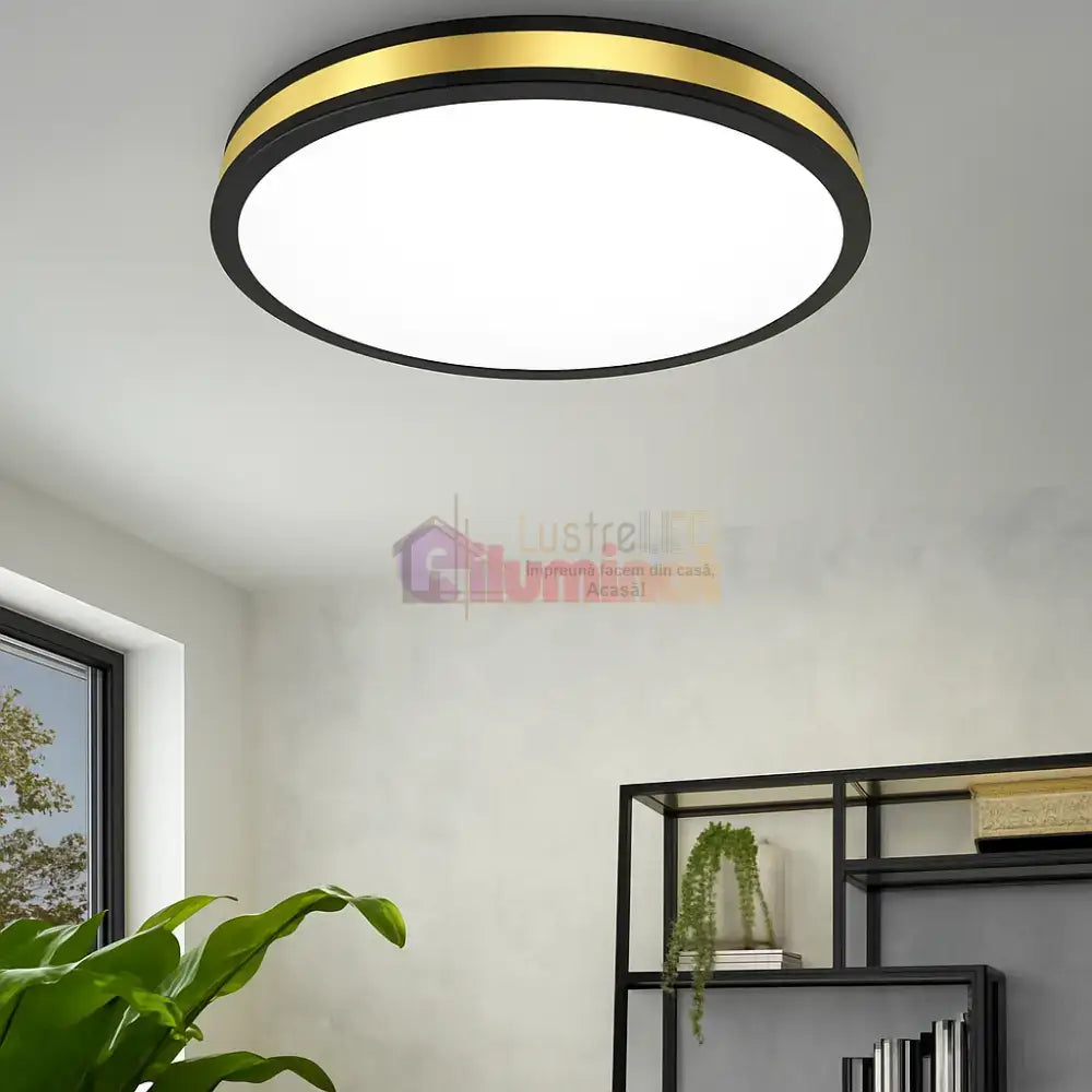 Plafonieră LED Eglo PESCAITO Negru+Auriu 10W lustreled.ro