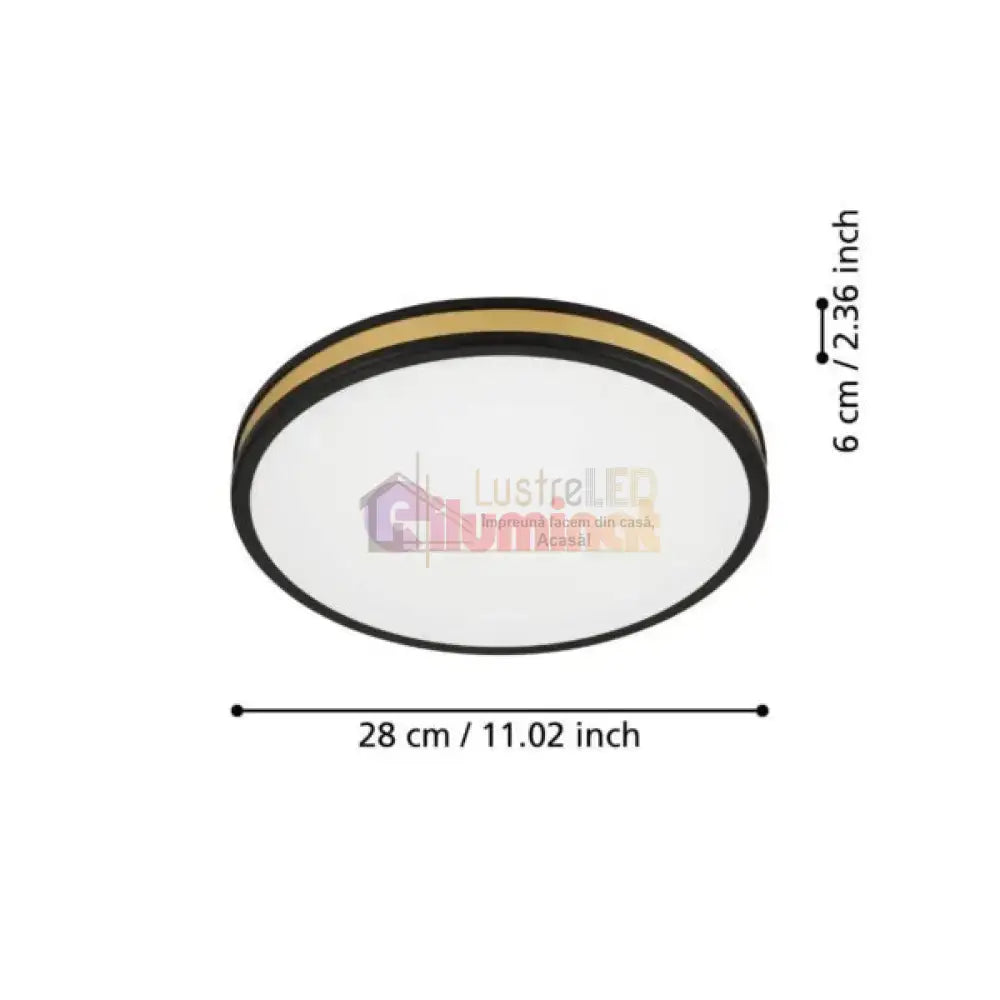 Plafonieră LED Eglo PESCAITO Negru+Auriu 10W lustreled.ro