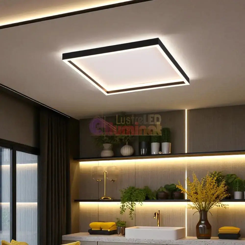 Plafoniera LED ROTONDA Black Premium lustreled.ro