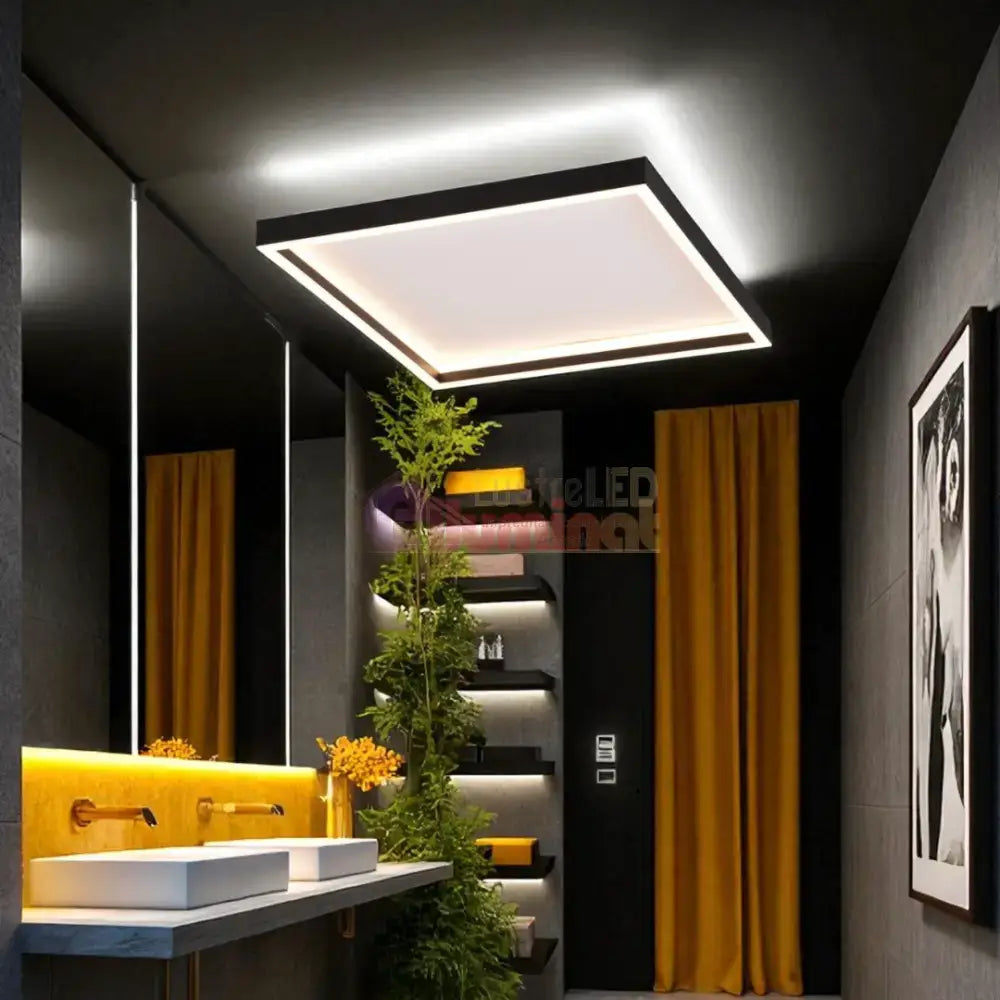Plafoniera LED ROTONDA Black Premium lustreled.ro