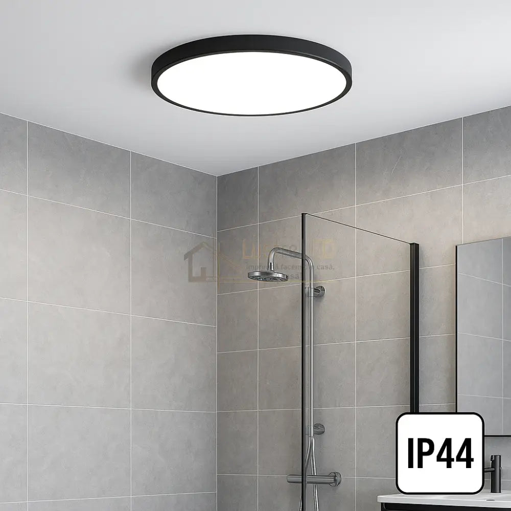 Plafoniera LED Rotunda 40W 40cm IP44 ULTRA-THIN BLACK Echivalent 400W ALB RECE / 40W led ceiling light