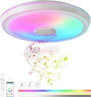 Plafoniera LED SMART 50W RGB + CCT Bluetooth si Telecomanda Echivalent 400W PLAFONIERA LED RGB MULTICOLORA CU BOXA