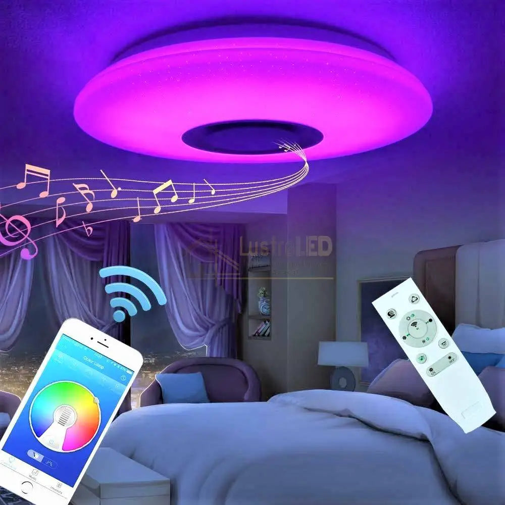 Plafoniera Led Smart 72W Rgbw Cu Bluetooth Si Telecomanda Ceiling Light