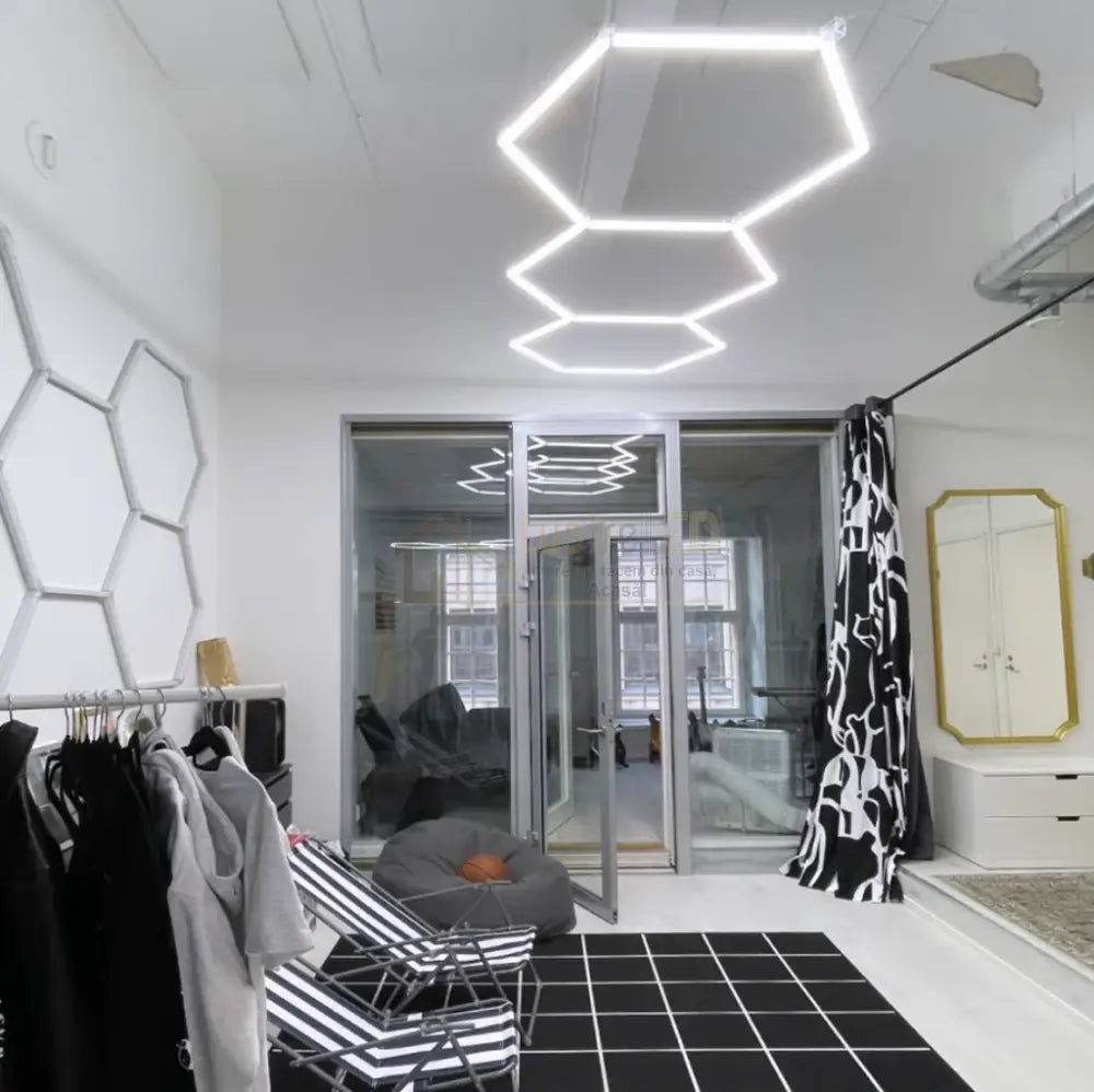 Plafoniera Led Tip Hexagon 98X244Cm 160W Echivalent 1500W Honeycomb Light