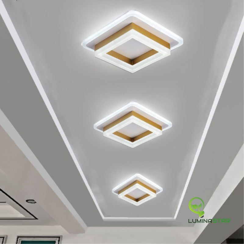 Lustra LED 64W QUADRATA GOLD Echivalent 200W