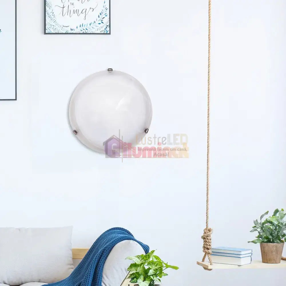 Plafoniera SALOME White & Silver Rotunda 30CM APLICA PERETE / TAVAN / 30CM led ceiling light