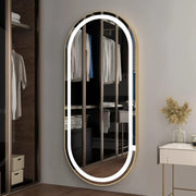 Oglinda LED FELOP Ovala Gold 160x50cm Touch si 3 Lumini