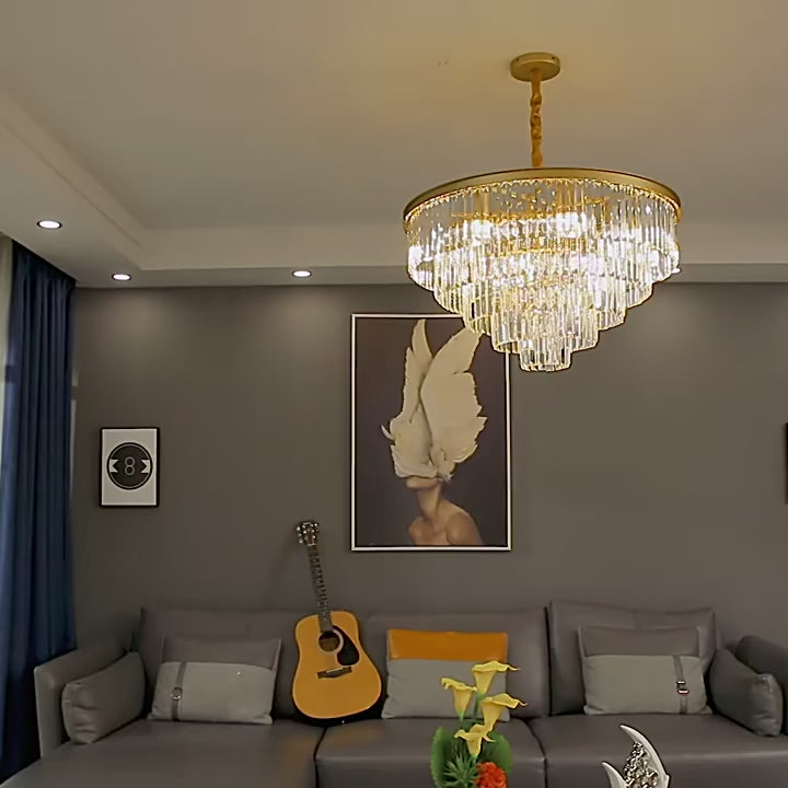 Încarcă videoclipul: Candelabru Cristal Contemporary Beauty Gold 60cm