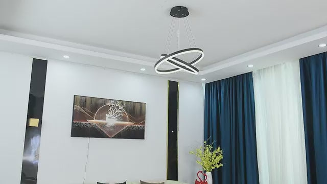 Încarcă videoclipul: Lustra LED WONDERLAND Black 2 Segmente Echivalent 400W