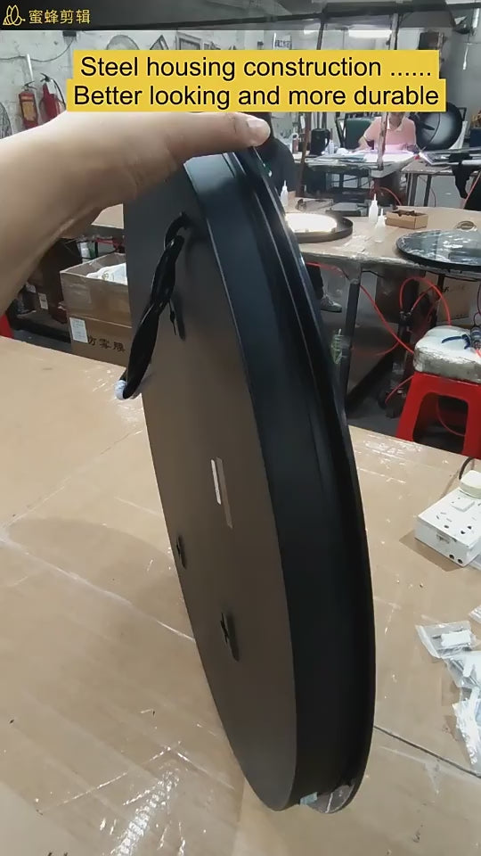 Încarcă videoclipul: Oglinda LED Rotunda 3D Effect Infinity Mirror, 3 Lumini si Touch J183