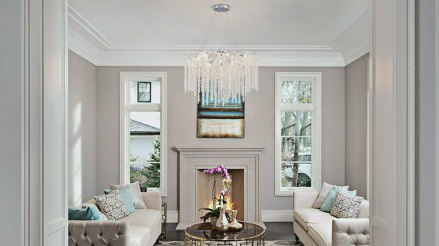 Încarcă videoclipul: Candelabru Cristal LUXURY Silver Willow 100CM