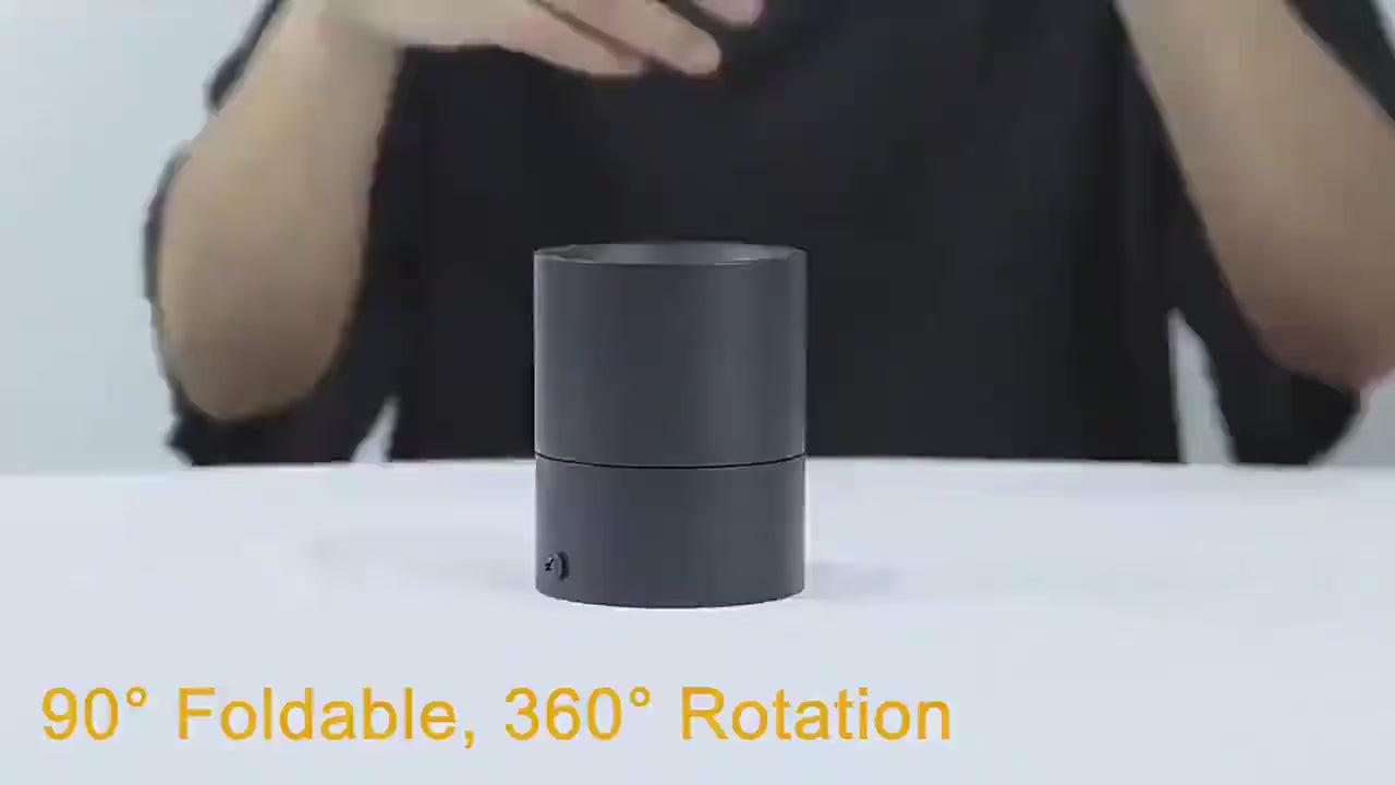 Încarcă videoclipul: Spot LED Cilindric Aplicat Orientabil Negru 10W Lumina Neutra