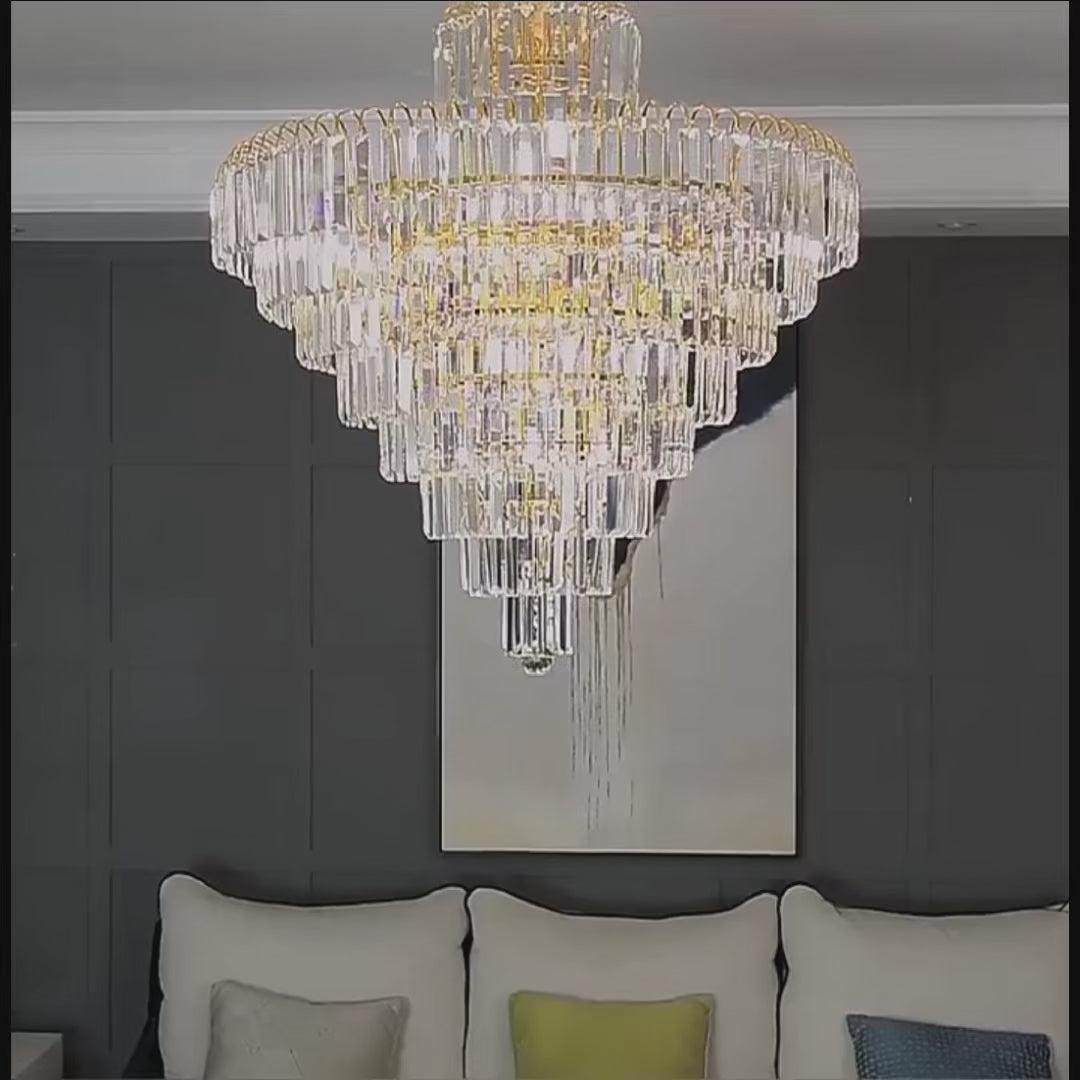 Încarcă videoclipul: Candelabru Cristal Gold Imperator 80x112CM 28xE14