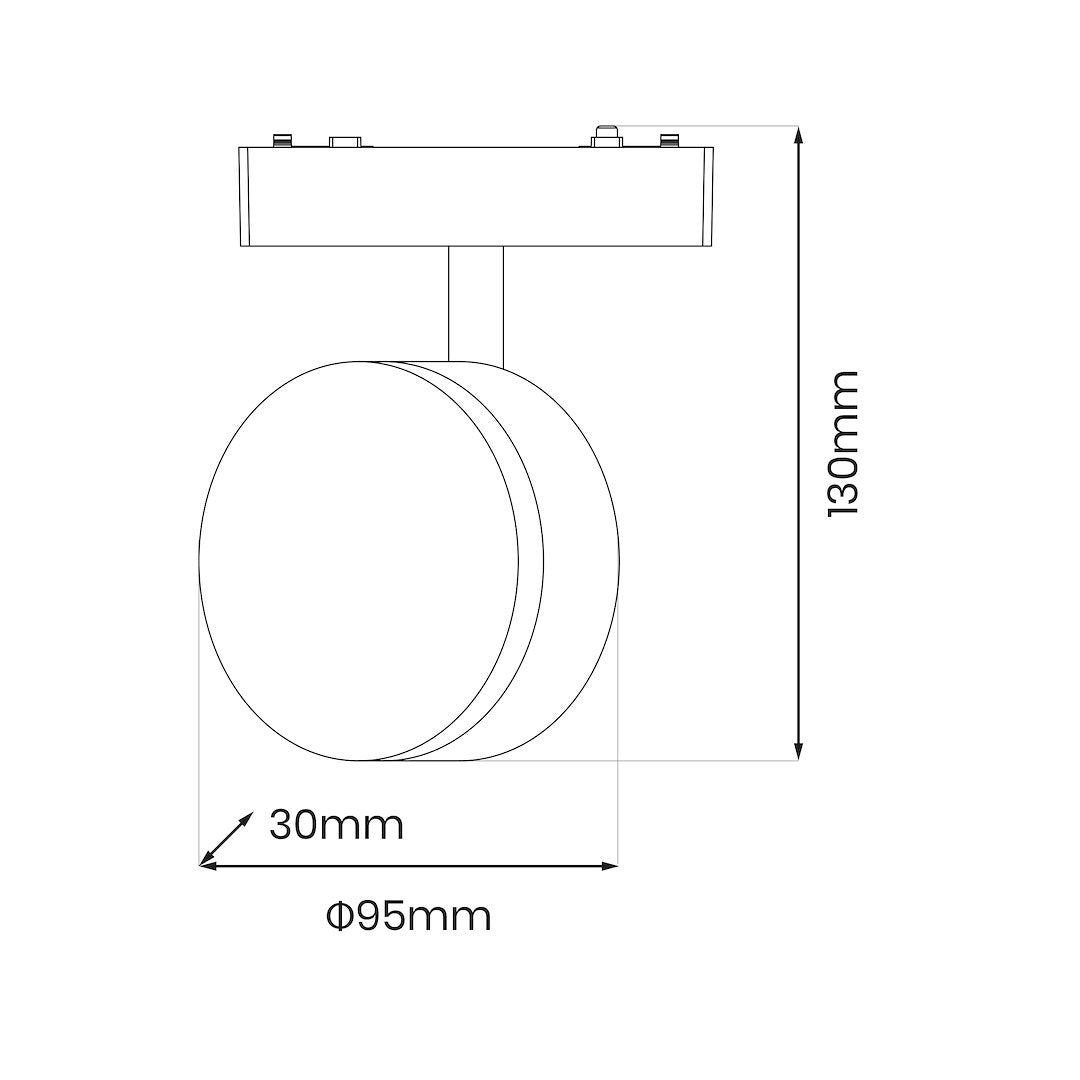 Spot LED Magnetic Rotund Premium Hyper White 9W | ⌀9.5CM | 24V | 3 Tipuri de Lumina