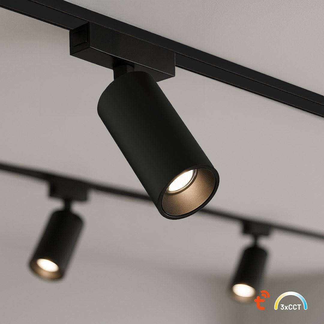 Spot LED Magnetic Rotund Premium Hyper Black 9W | ⌀4.4CM | 48V | 3 Tipuri de Lumina